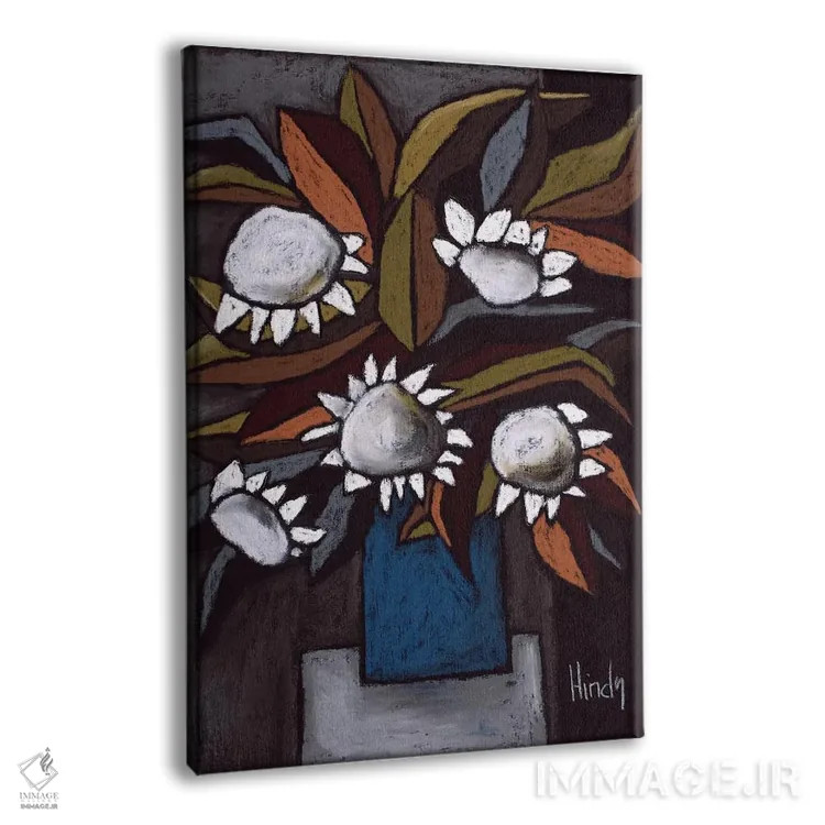 تابلو دکوراتیو سفید ساده اثر دیویدای هیندز - نمای پرسپکتیو محصول