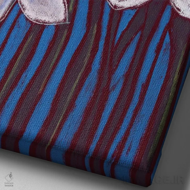 تابلو دکوراتیو گل های سفید اثر دیویدای هیندز - نمای نزدیک بافت بوم