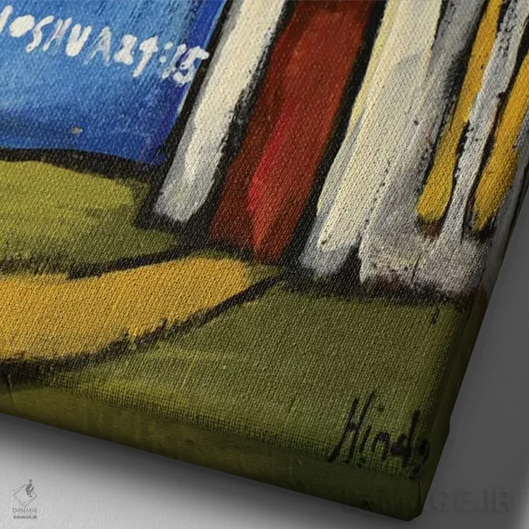 تابلو دکوراتیو کلیسای کوچک ابتدایی اثر دیویدای هیندز - نمای نزدیک بافت بوم