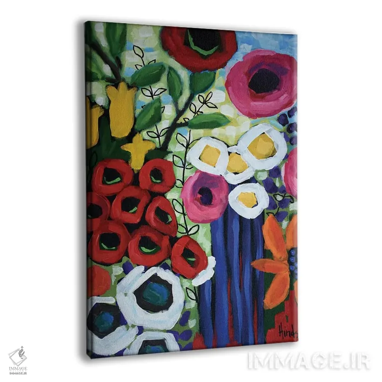 تابلو انتزاعی باغ گل انتزاعی اثر دیویدای هیندز - نمای پرسپکتیو محصول