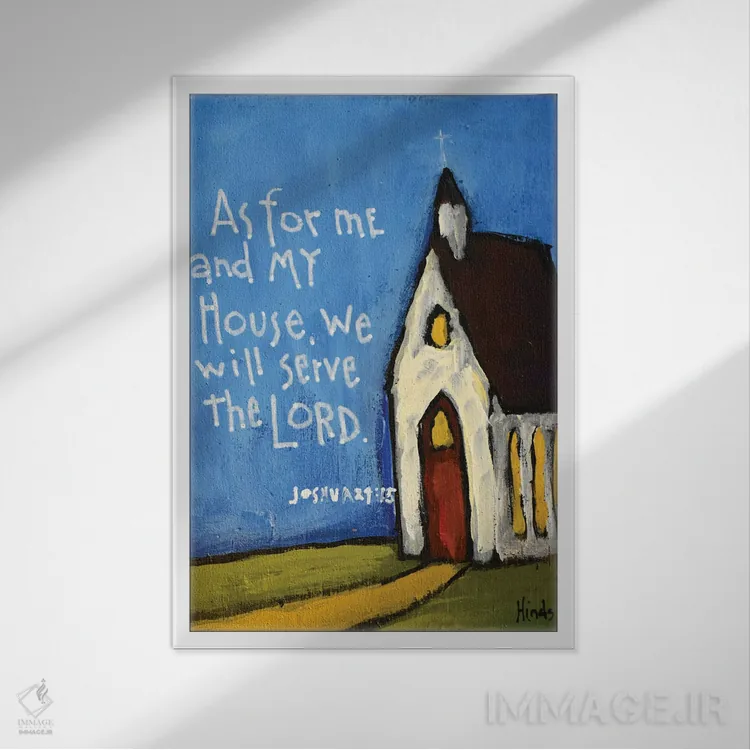 تابلو دکوراتیو کلیسای کوچک ابتدایی اثر دیویدای هیندز - نمای قابدار سفید