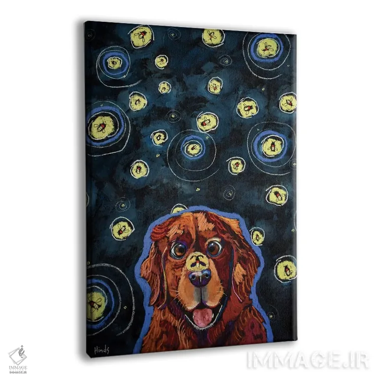 تابلو دکوراتیو زیگی و کرم های شب تاب اثر دیویدای هیندز - نمای پرسپکتیو محصول