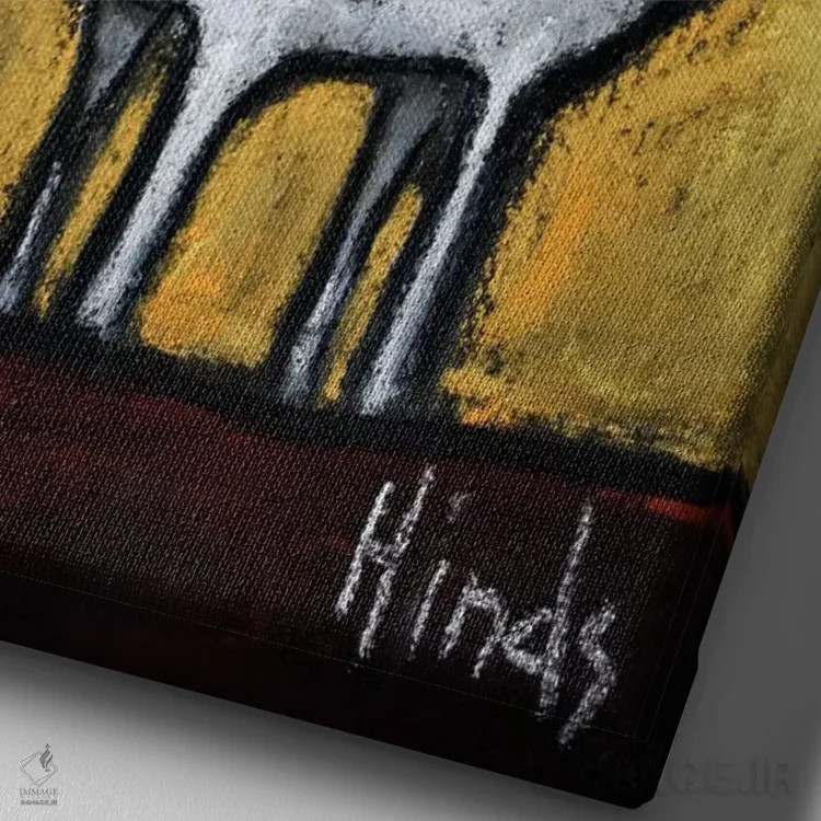 تابلو دکوراتیو لو اوینک اثر دیویدای هیندز - نمای نزدیک بافت بوم