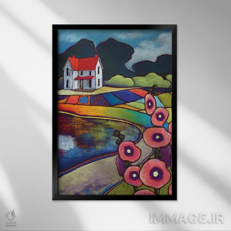 تابلو دکوراتیو احساس خانه اثر دیویدای هیندز - نمای قابدار مشکی