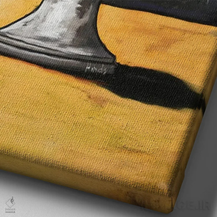 تابلو دکوراتیو کیک لبو و ترافل گل رز اثر دیویدای هیندز - نمای نزدیک بافت بوم