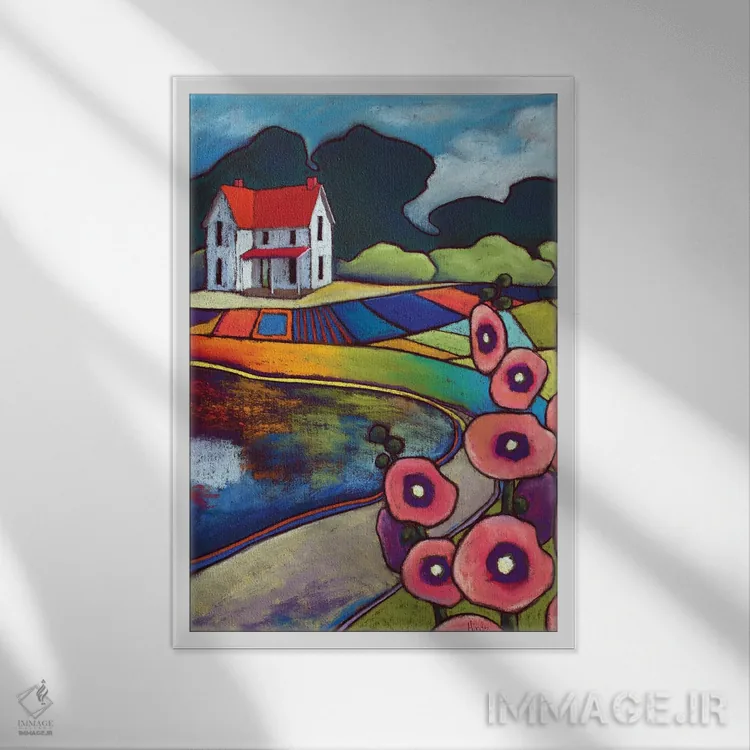 تابلو دکوراتیو احساس خانه اثر دیویدای هیندز - نمای قابدار سفید