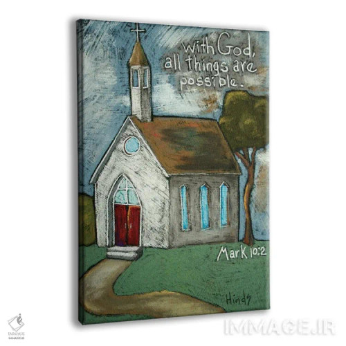 تابلو دکوراتیو کلیسای سفید کوچک اثر دیویدای هیندز - نمای پرسپکتیو محصول