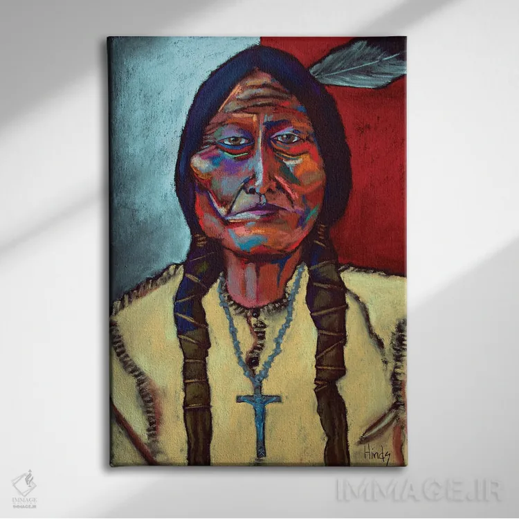 تابلو دکوراتیو بول نشسته اثر دیویدای هیندز - نمای روبهرو روی دیوار