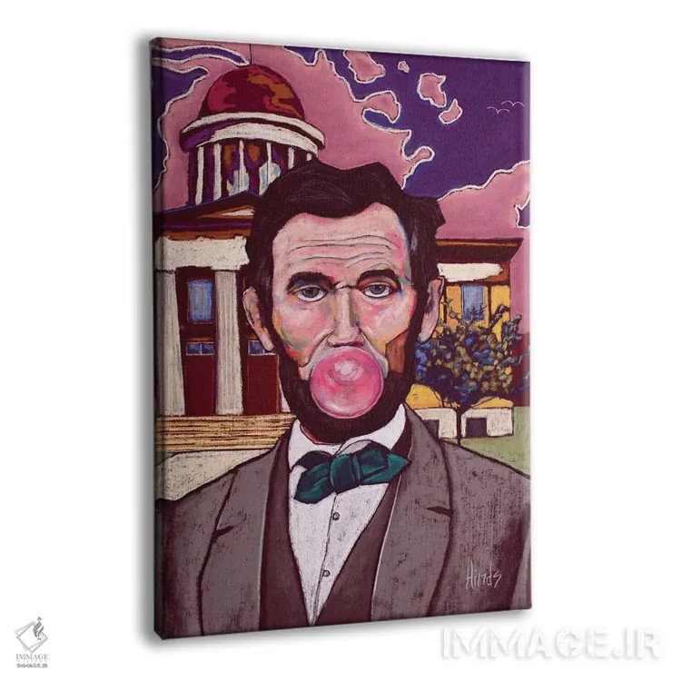 تابلو دکوراتیو لینکلن آدامس بادکنکی اثر دیویدای هیندز - نمای پرسپکتیو محصول