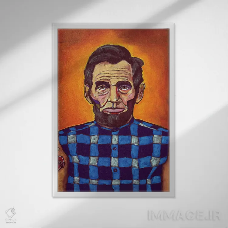 تابلو دکوراتیو خالکوبی مادر لینکلن اثر دیویدای هیندز - نمای قابدار سفید