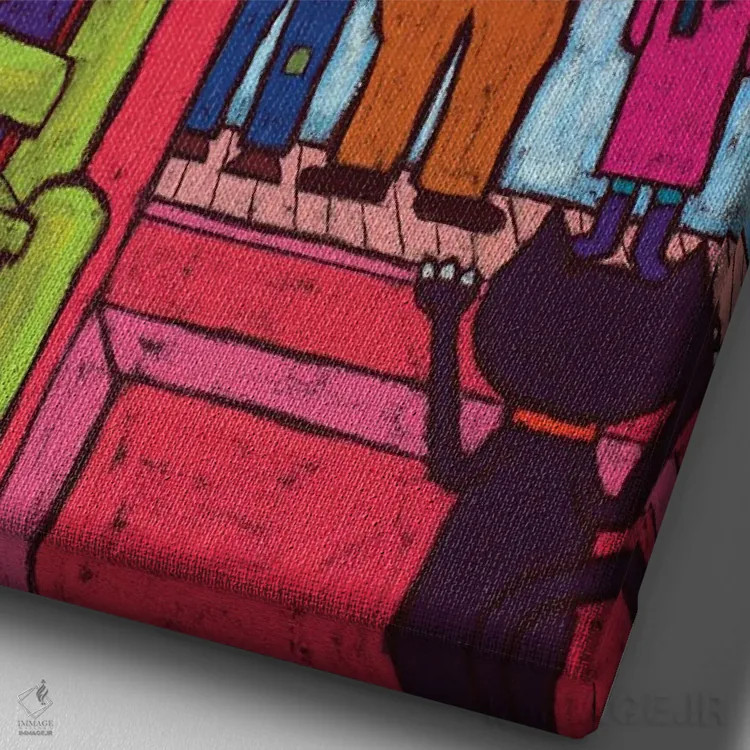 تابلو دکوراتیو آهنگ های کریسمس اوه پسر! اثر دیویدای هیندز - نمای نزدیک بافت بوم