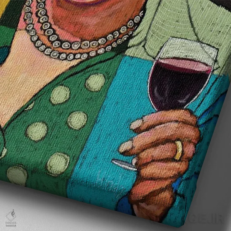 تابلو دکوراتیو کلاژ جولیا چایلد اثر دیویدای هیندز - نمای نزدیک بافت بوم