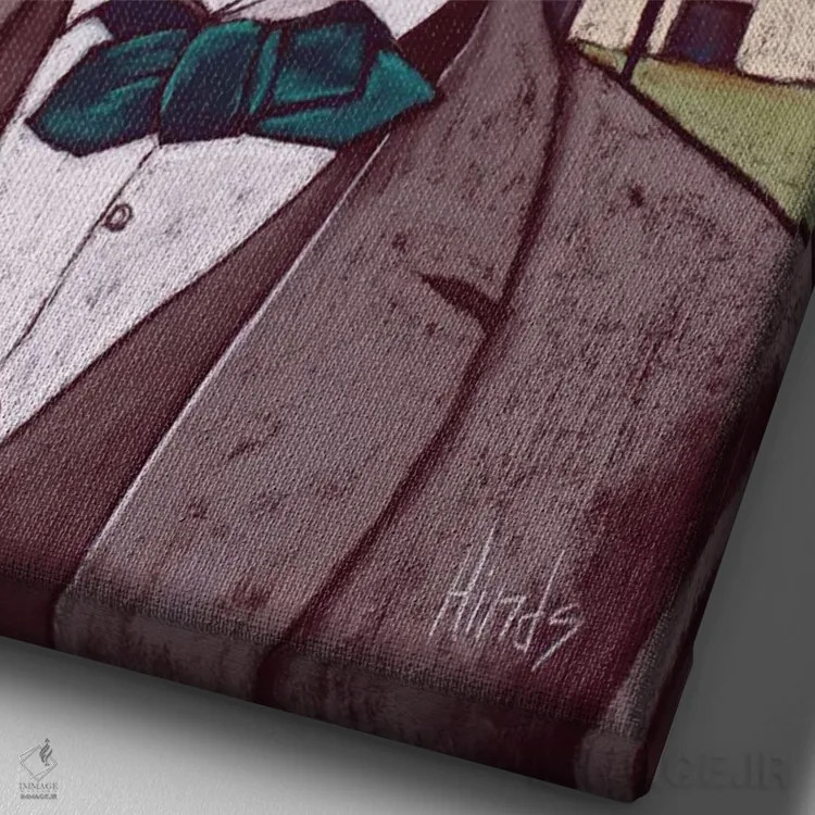 تابلو دکوراتیو لینکلن آدامس بادکنکی اثر دیویدای هیندز - نمای نزدیک بافت بوم