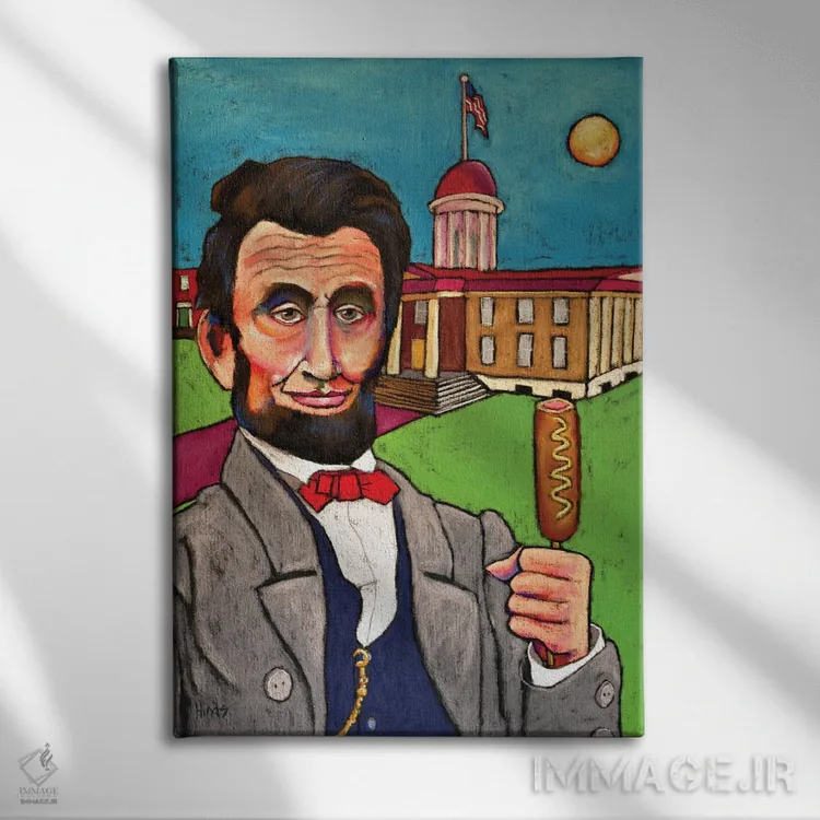 تابلو دکوراتیو لینکلن در کاخ کنگره اثر دیویدای هیندز - نمای روبهرو روی دیوار