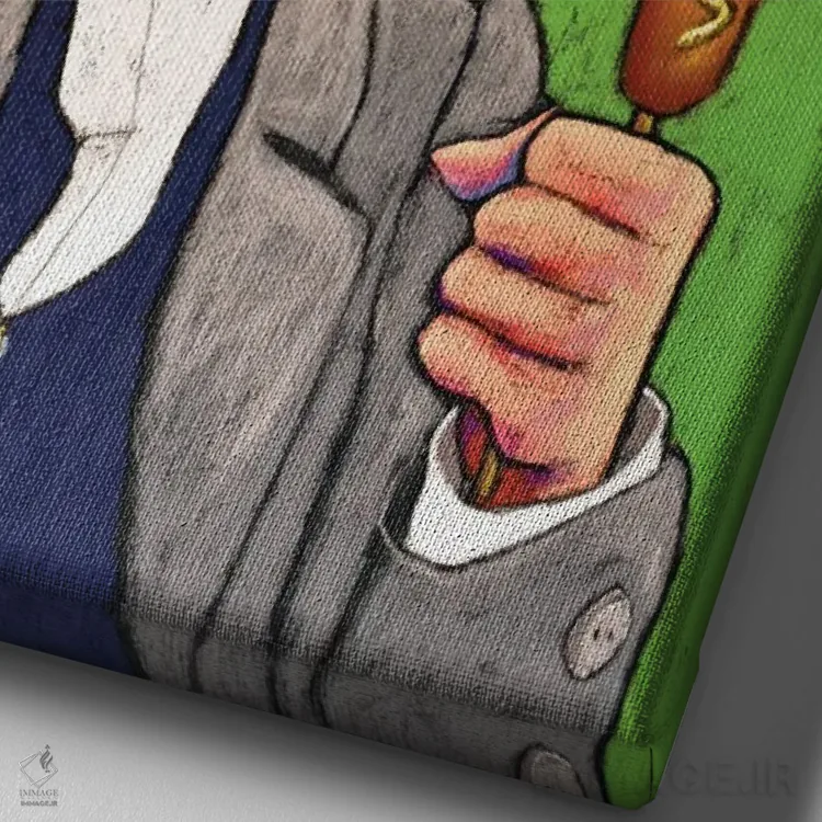 تابلو دکوراتیو لینکلن در کاخ کنگره اثر دیویدای هیندز - نمای نزدیک بافت بوم