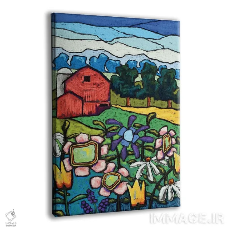 تابلو دکوراتیو گل ها در مزرعه اثر دیویدای هیندز - نمای پرسپکتیو محصول