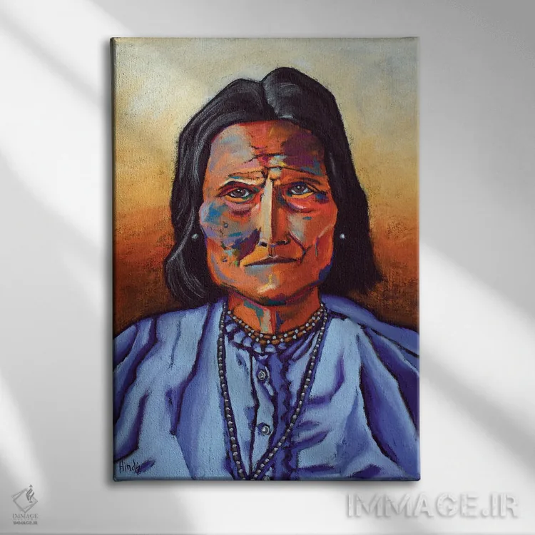 تابلو دکوراتیو جرونیمو اثر دیویدای هیندز - نمای روبهرو روی دیوار