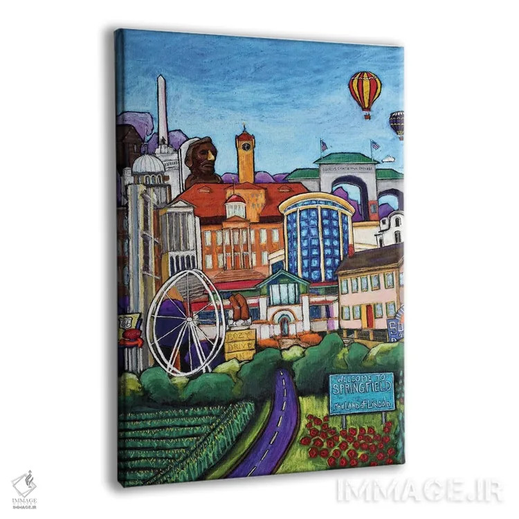 تابلو دکوراتیو به اسپرینگفیلد خوش آمدید اثر دیویدای هیندز - نمای پرسپکتیو محصول