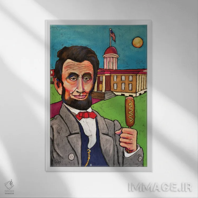 تابلو دکوراتیو لینکلن در کاخ کنگره اثر دیویدای هیندز - نمای قابدار سفید