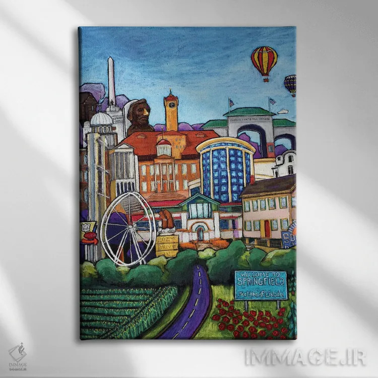 تابلو دکوراتیو به اسپرینگفیلد خوش آمدید اثر دیویدای هیندز - نمای روبهرو روی دیوار