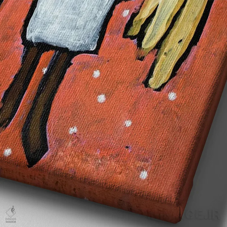 تابلو دکوراتیو فرشته نگهبان هشتم اثر دیویدای هیندز - نمای نزدیک بافت بوم