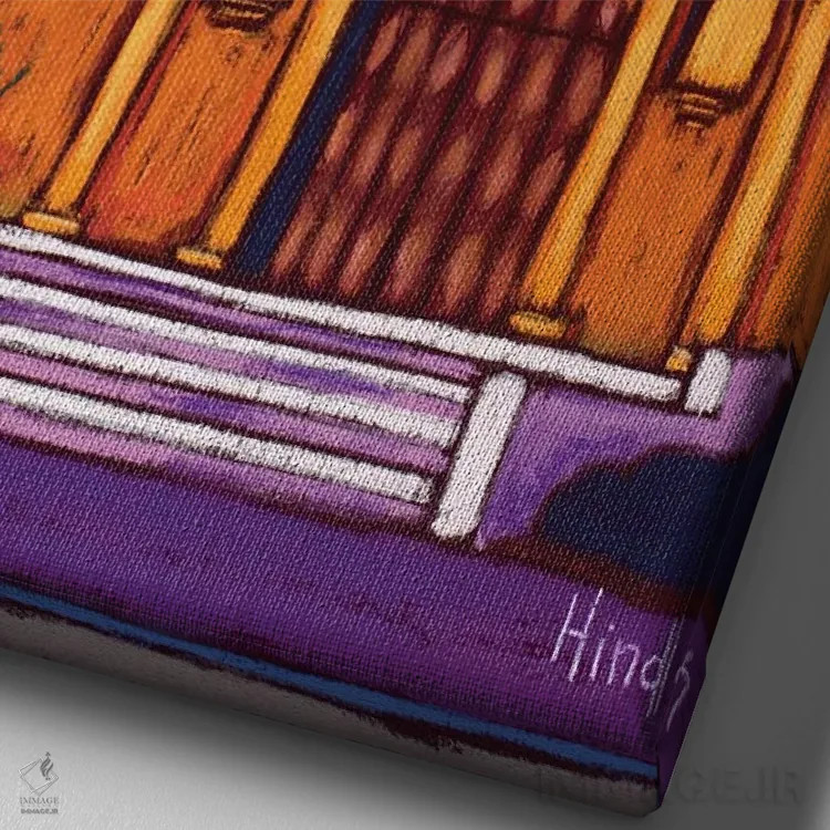 تابلو دکوراتیو کلیسای جامع سن کارلوس اثر دیویدای هیندز - نمای نزدیک بافت بوم