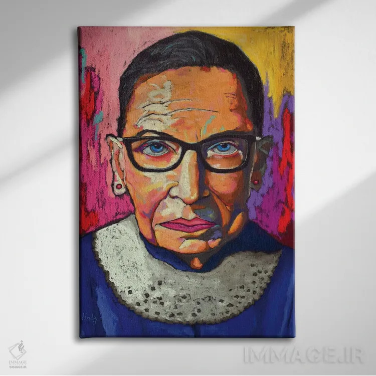 تابلو دکوراتیو روث بیدر گینزبرگ اثر دیویدای هیندز - نمای روبهرو روی دیوار