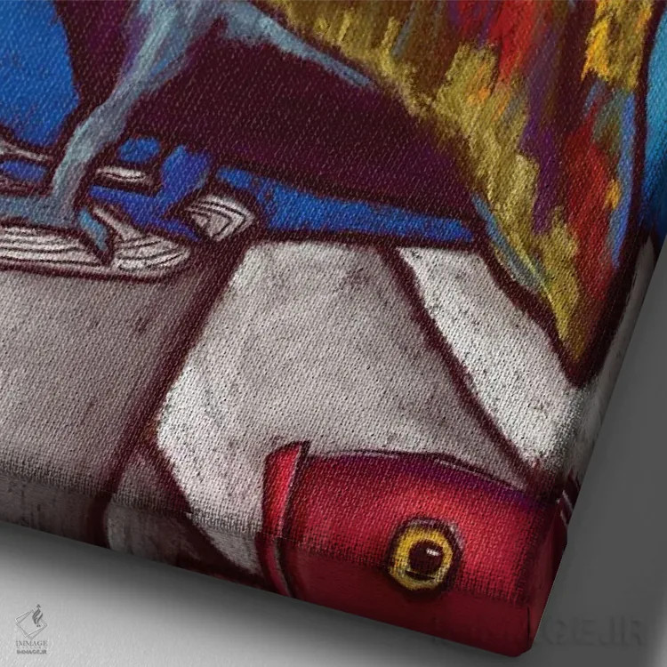 تابلو دکوراتیو راستی اثر دیویدای هیندز - نمای نزدیک بافت بوم