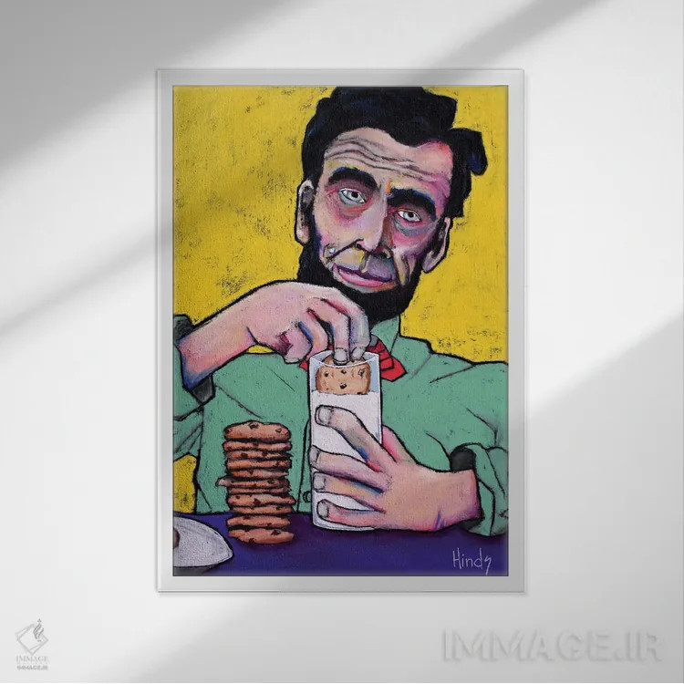 تابلو دکوراتیو کلوچه ها اثر دیویدای هیندز - نمای قابدار سفید