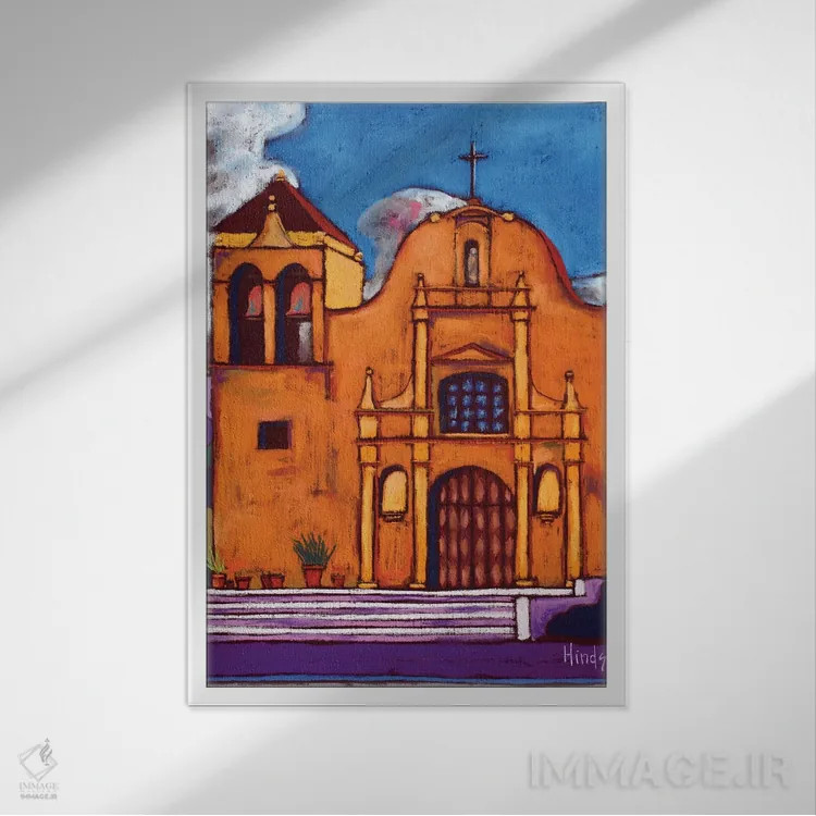 تابلو دکوراتیو کلیسای جامع سن کارلوس اثر دیویدای هیندز - نمای قابدار سفید