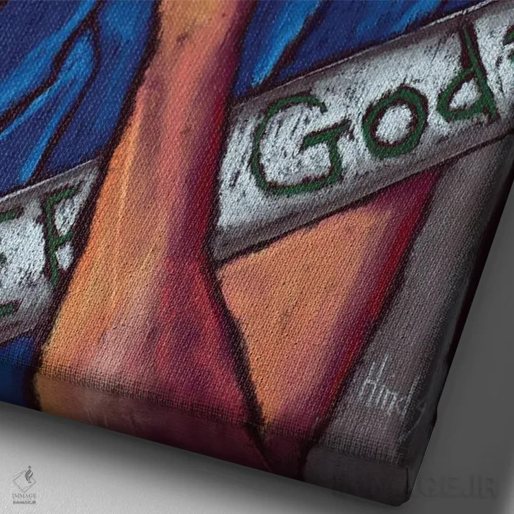 تابلو دکوراتیو لی گودی هنرمند بیرونی اثر دیویدای هیندز - نمای نزدیک بافت بوم