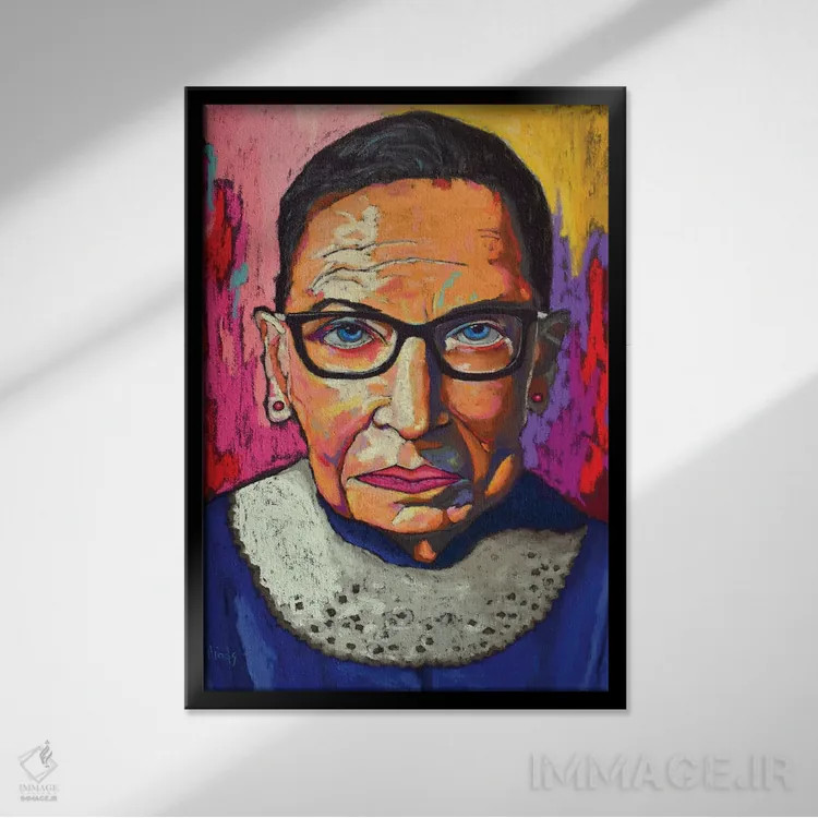 تابلو دکوراتیو روث بیدر گینزبرگ اثر دیویدای هیندز - نمای قابدار مشکی