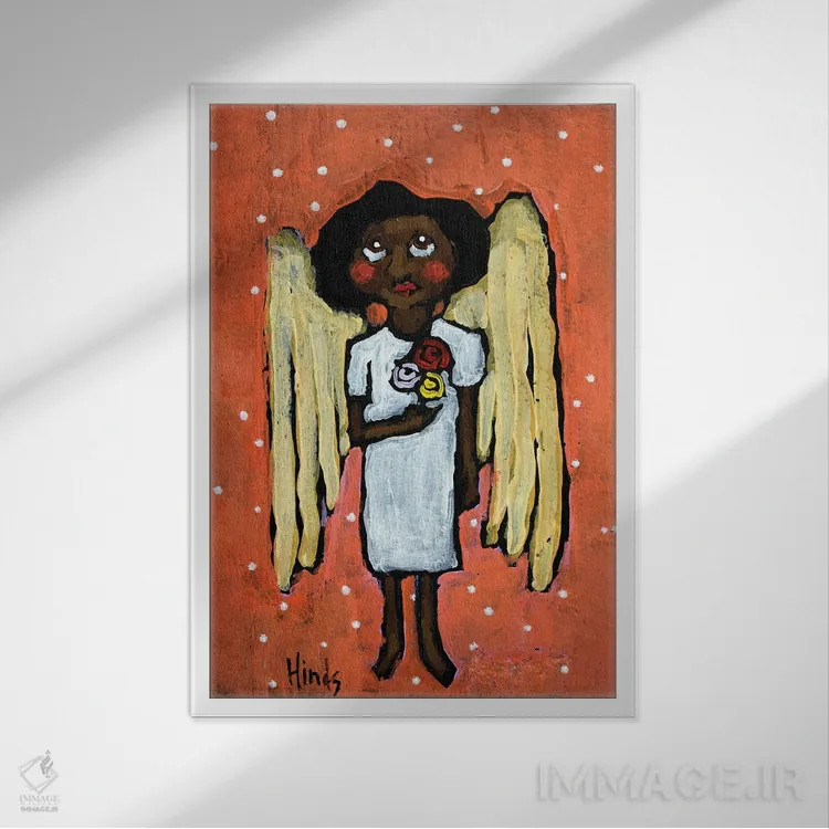 تابلو دکوراتیو فرشته نگهبان هشتم اثر دیویدای هیندز - نمای قابدار سفید