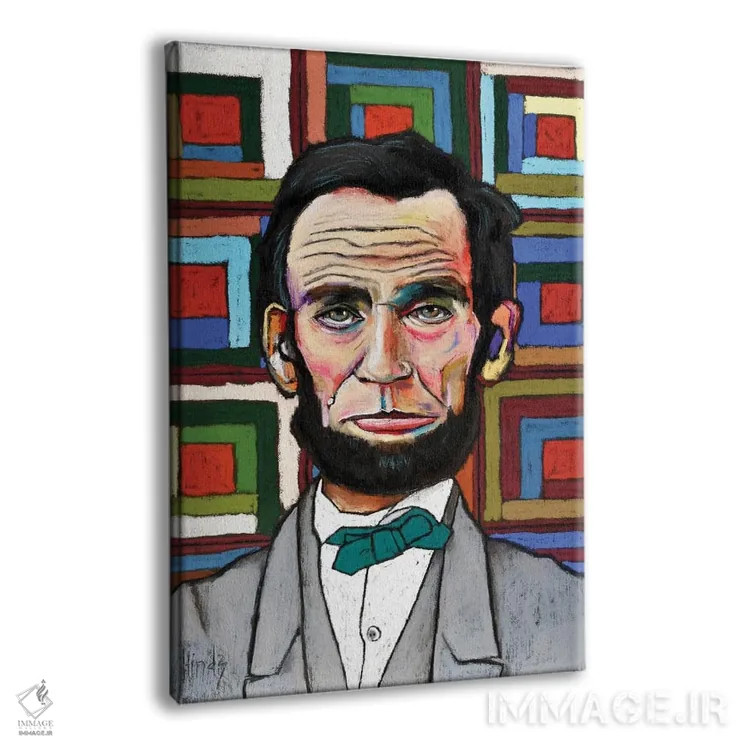 تابلو دکوراتیو لینکلن وصله دوزی شده اثر دیویدای هیندز - نمای پرسپکتیو محصول