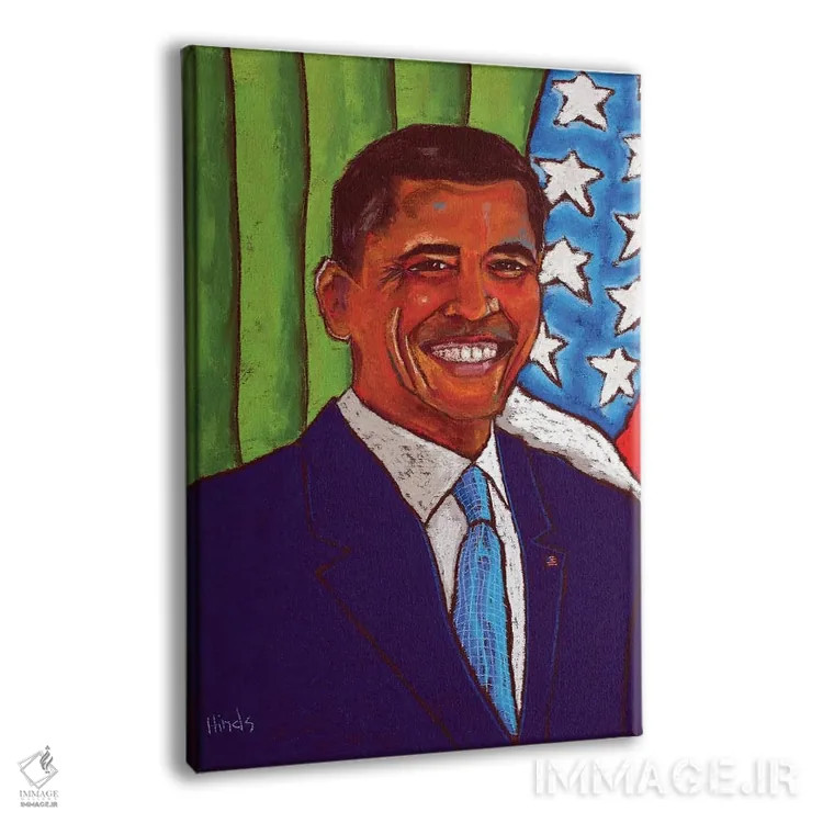 تابلو دکوراتیو باراک اوباما اثر دیویدای هیندز - نمای پرسپکتیو محصول