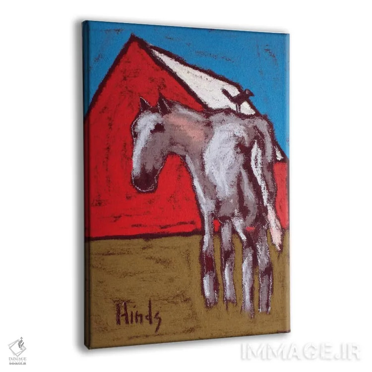 تابلو دکوراتیو اسب و طویله انتزاعی اثر دیویدای هیندز - نمای پرسپکتیو محصول