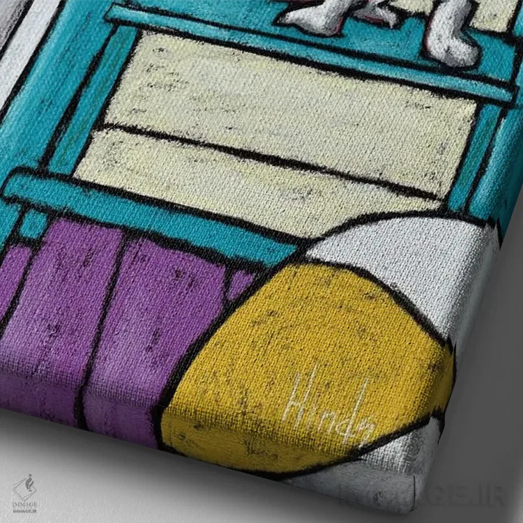 تابلو دکوراتیو زمان ساحل اثر دیویدای هیندز - نمای نزدیک بافت بوم