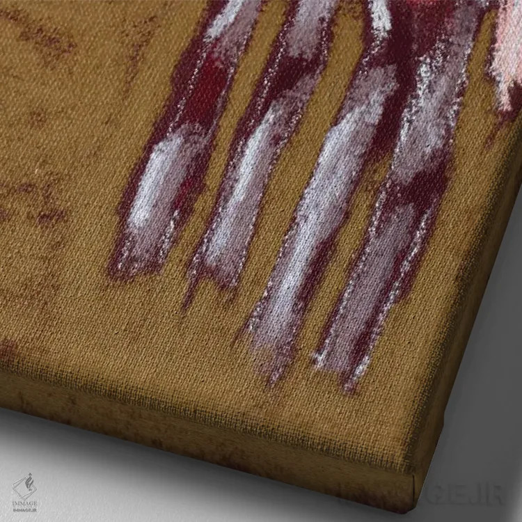 تابلو دکوراتیو اسب و طویله انتزاعی اثر دیویدای هیندز - نمای نزدیک بافت بوم