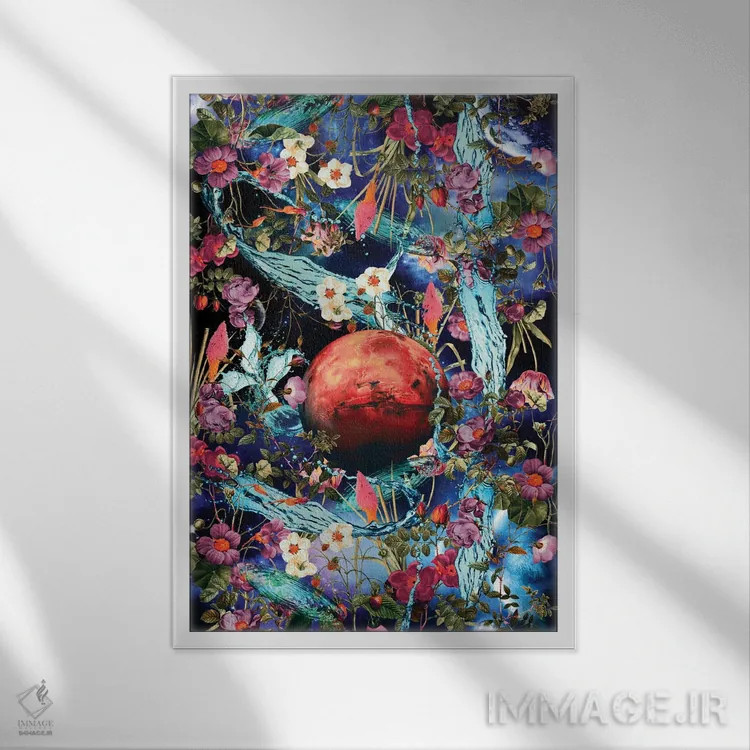 تابلو دکوراتیو مریخ اثر برجو کورکماز یورک - نمای قابدار سفید