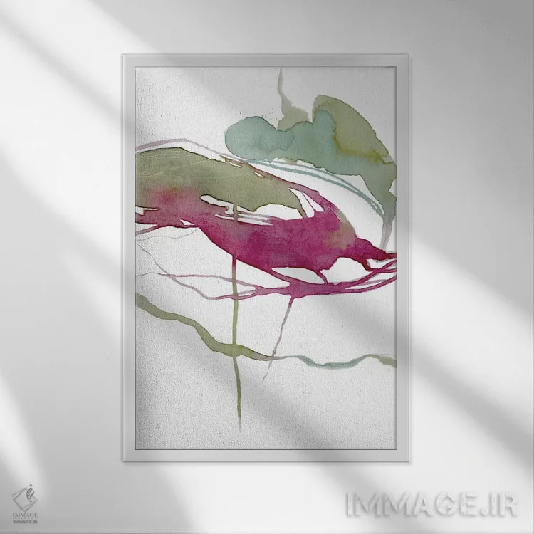 تابلو دکوراتیو منظره انتزاعی ۱ اثر کلودیا بیانکی - نمای قابدار سفید