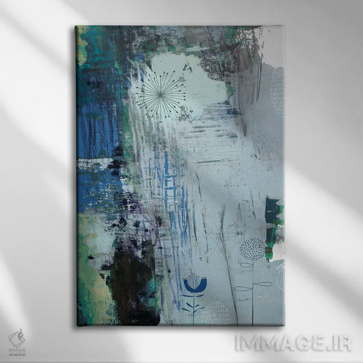 تابلو دکوراتیو زمستان آبی اثر کلودیا بیانکی - نمای روبهرو روی دیوار