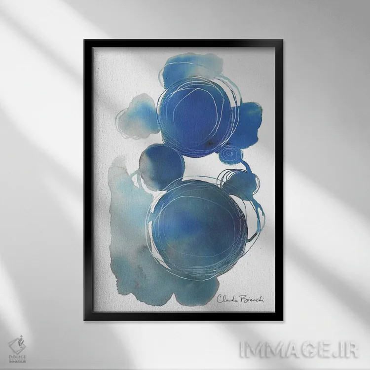 تابلو دکوراتیو کاسموس اثر کلودیا بیانکی - نمای قابدار مشکی