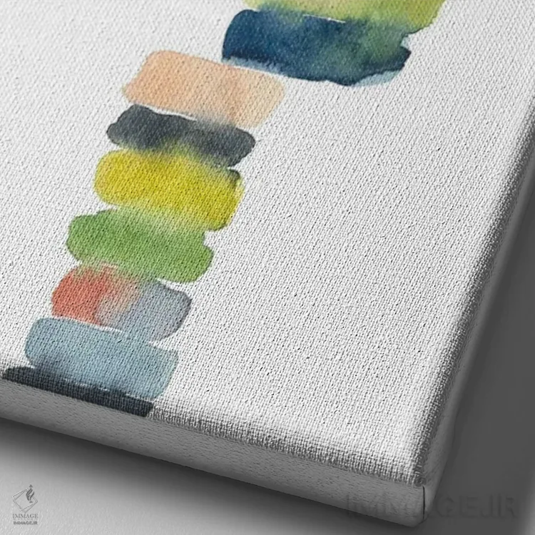 تابلو دکوراتیو ردیف های رنگی اثر کلودیا بیانکی - نمای نزدیک بافت بوم