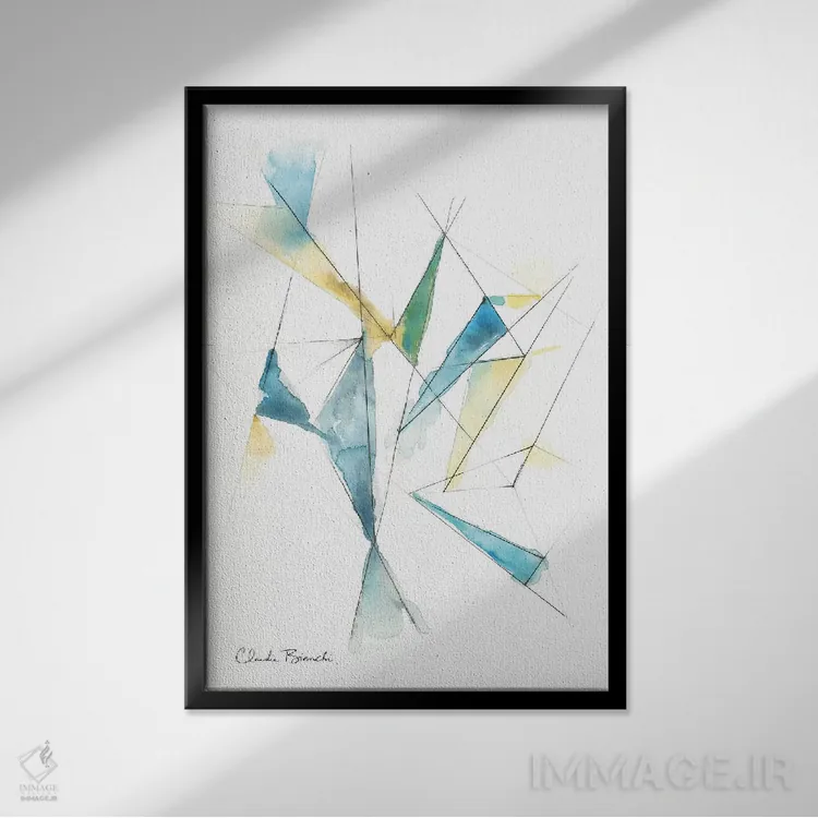 تابلو دکوراتیو نظم و آشوب اثر کلودیا بیانکی - نمای قابدار مشکی