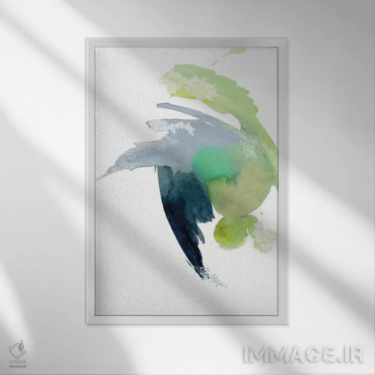 تابلو دکوراتیو منظره انتزاعی ۳ اثر کلودیا بیانکی - نمای قابدار سفید