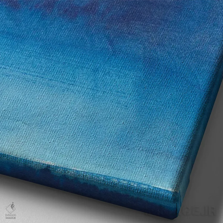 تابلو دکوراتیو اندیشه های آبی عمیق دوم اثر جویس کومبز - نمای نزدیک بافت بوم