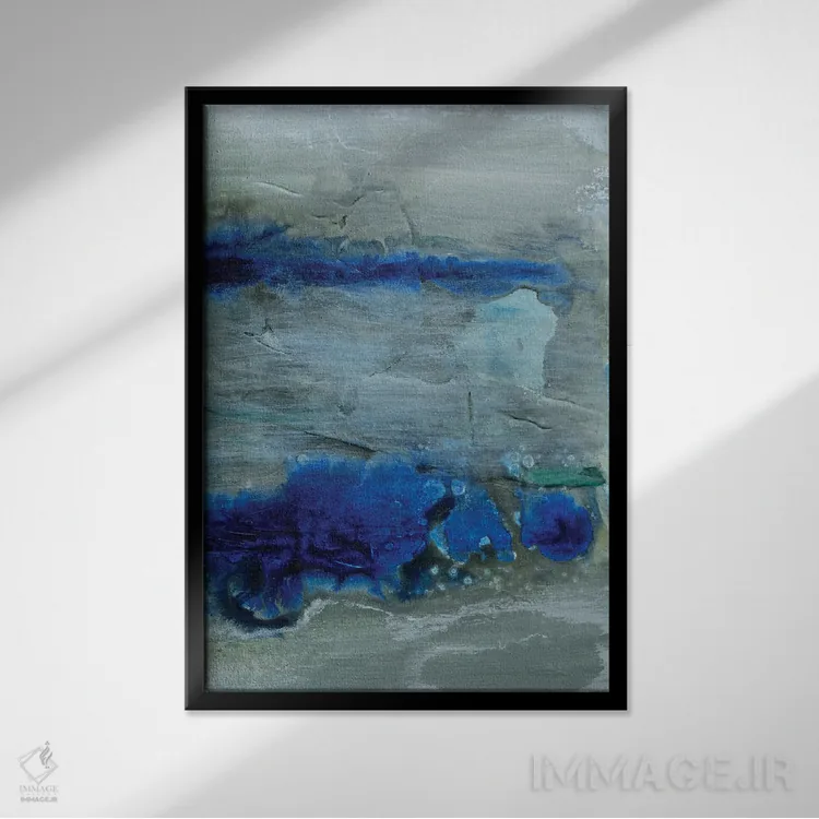 تابلو دکوراتیو مد صبحگاهی آبی دوم اثر جویس کومبز - نمای قابدار مشکی