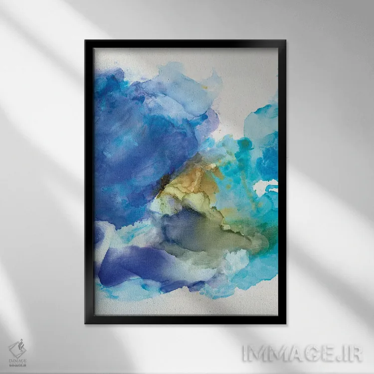 تابلو دکوراتیو چشم انداز آبی دوم اثر جویس کومبز - نمای قابدار مشکی