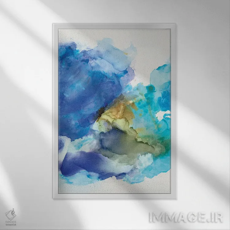 تابلو دکوراتیو چشم انداز آبی دوم اثر جویس کومبز - نمای قابدار سفید
