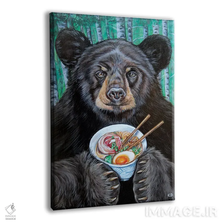 تابلو دکوراتیو خرس شکمو اثر سیندی دودس - نمای پرسپکتیو محصول